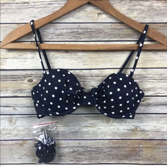 NWT 32b J. Crew Polka Dot Underwire Bikini Top - Picture 2 of 7
